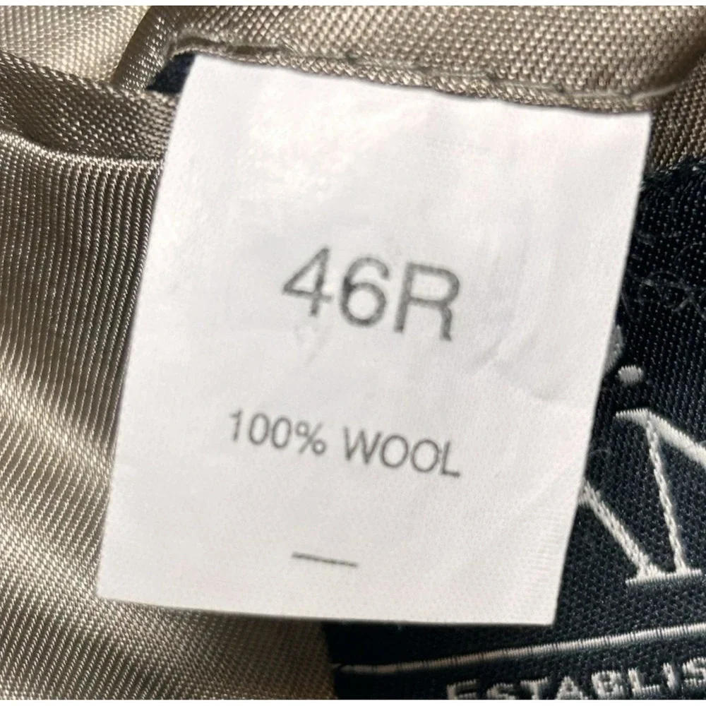Jos A Banks Blazer 46R Gray Brown 100%‎ Wool 2 Button Single Vent Jacket Casual